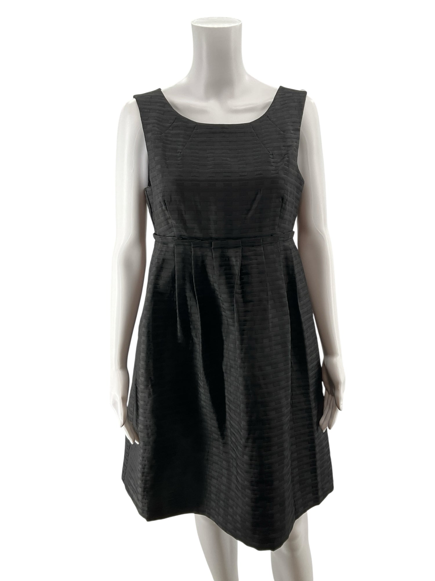 Max &amp; Cleo Jacquard Fit &amp; Flare Pleated Little Black Dress