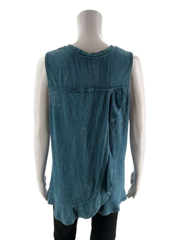 Maeve Turquoise Washed Pre-Owned Ladies Top - Size Large