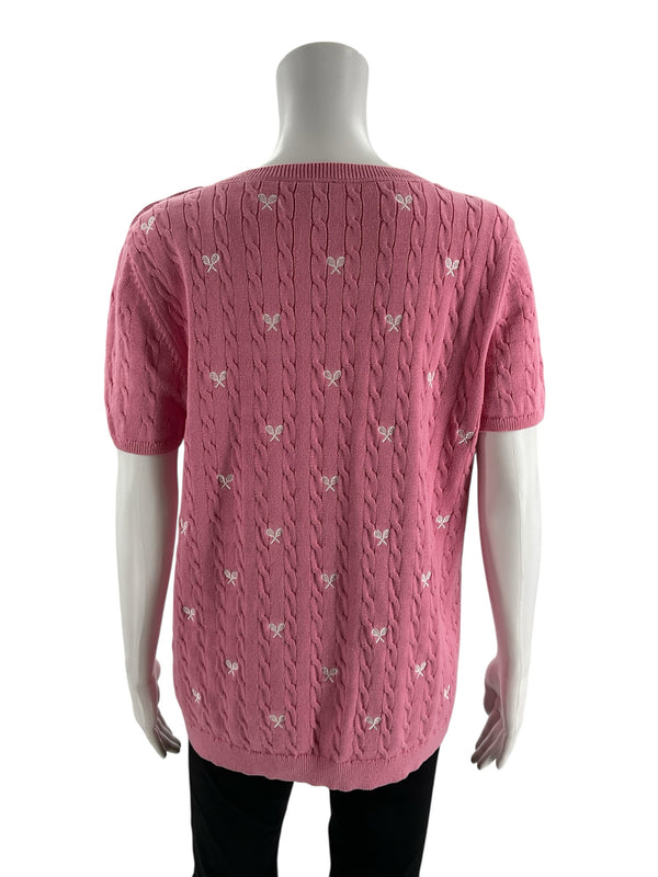 Talbots Pink/White Pre-Owned Ladies Top - Size XL Petite