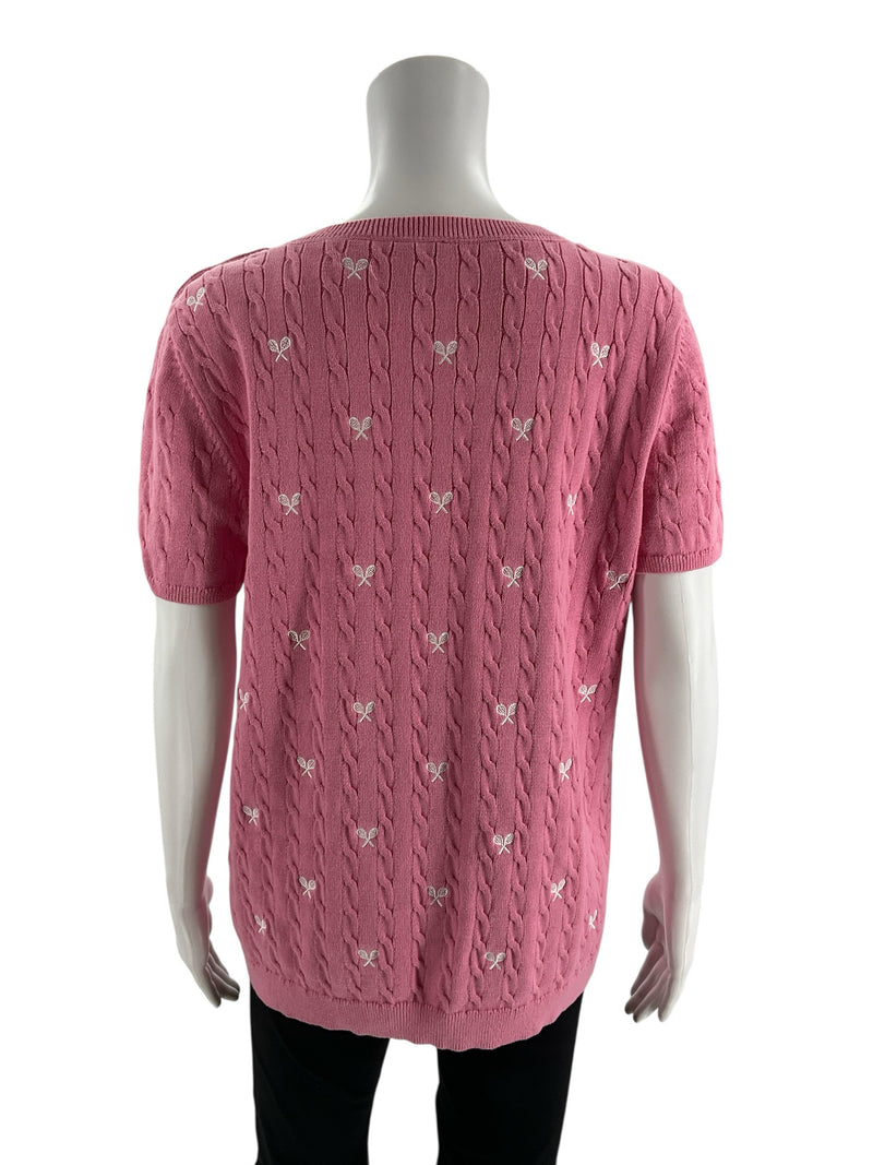 Talbots Pink/White Pre-Owned Ladies Top - Size XL Petite