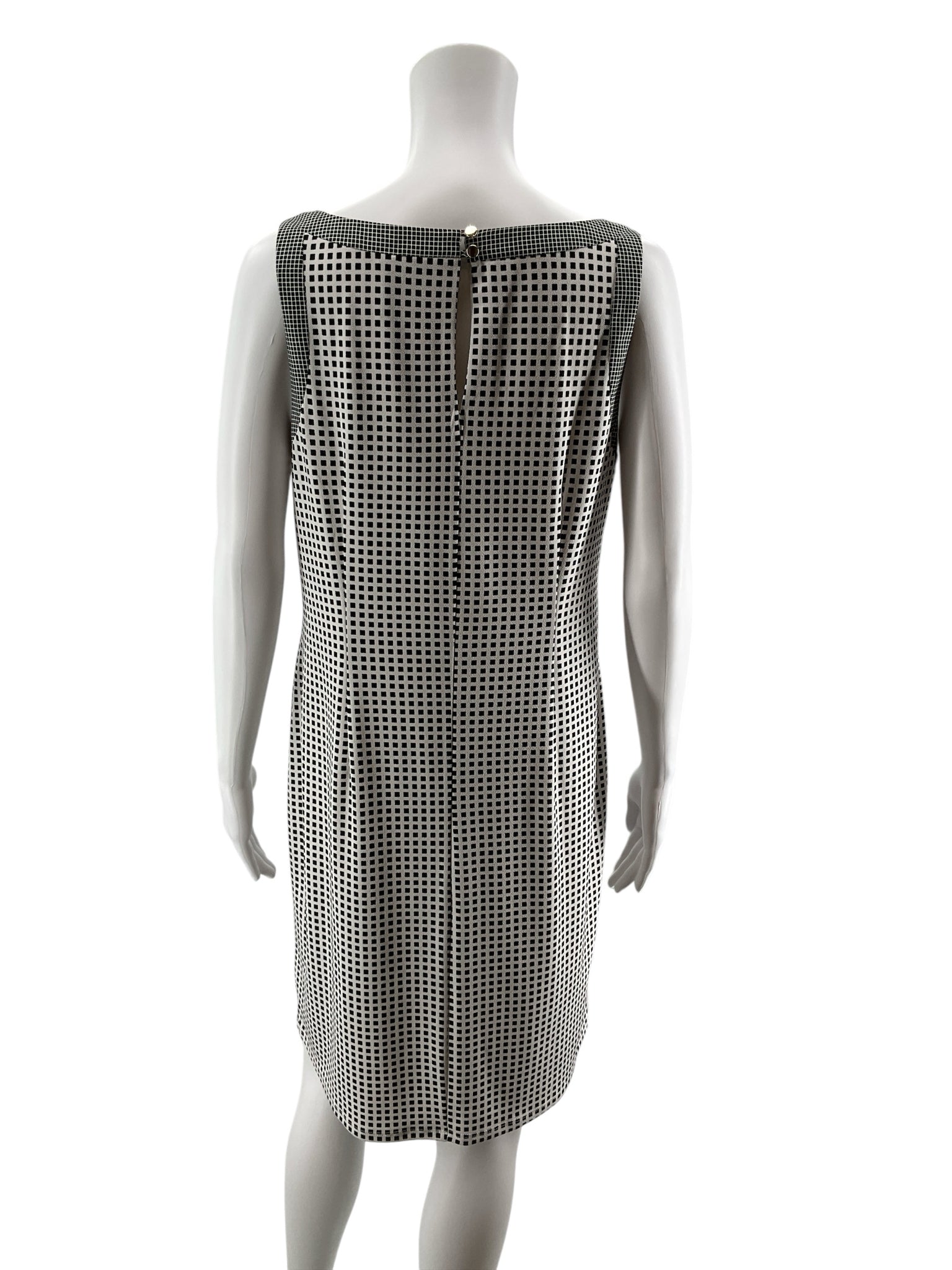 Ann Taylor Checkered Shift Dress Black White Sleeveless Size Small