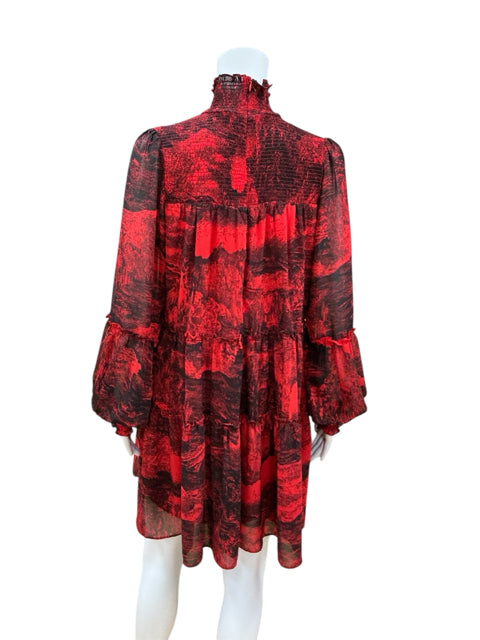 Elan Size M red/black Print Dress