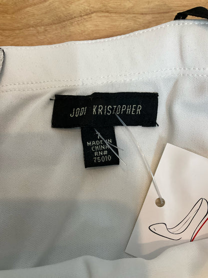 Jodi Kristopher Size 7 white/navy Stripe Pre-Owned Ladies Dress