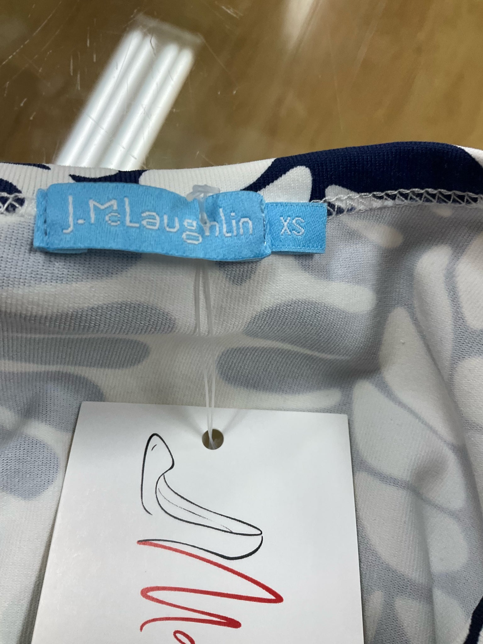 J. McLaughlin Catalina Cloth Blue &amp; White Botanical Print Top Size XS - ONLINE ONLY
