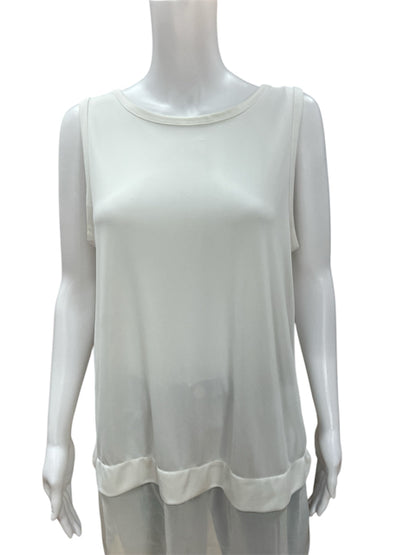 Joan Vass White Solid Top Size Large