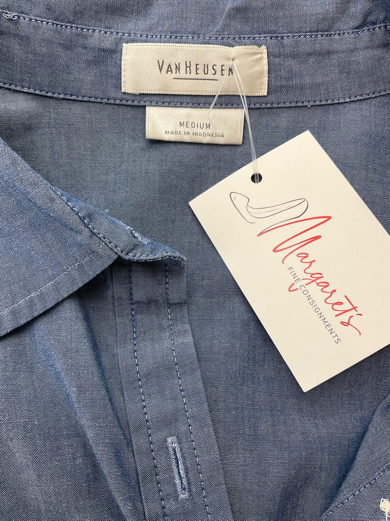 Van Heusen Chambray Pre-Owned Ladies Top - Size Medium