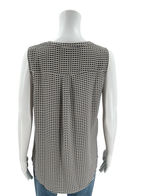 Adrianna Papell White/Black/Tan Dots Top Size Medium - rear view