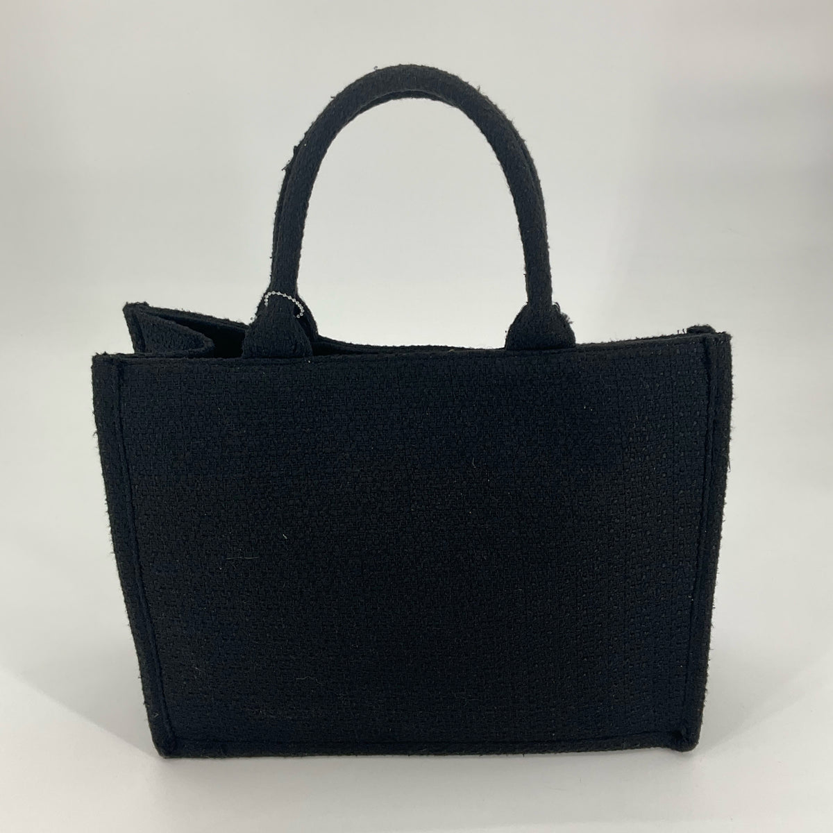 Frayed Tweed Mini Tote Bag Black A30171 Made in Italy
