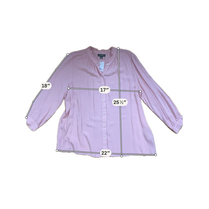 Style &amp; Co Peach Rayon 3/4 Sleeve Peasant Blouse Top Size Medium