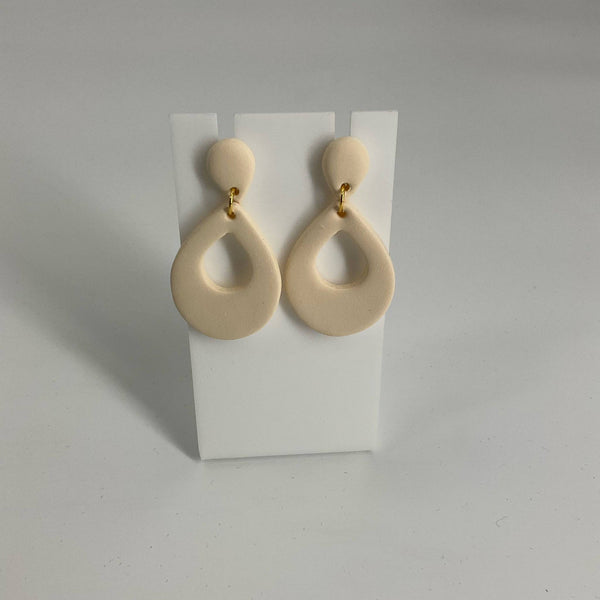 Handmade Cream-Colored Teardrop Dangle Earrings - Margaret’s Fine Consignment