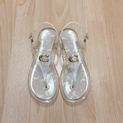 Coach Shoe Size 7 clear/gold C's Consignment Ladies Sandals