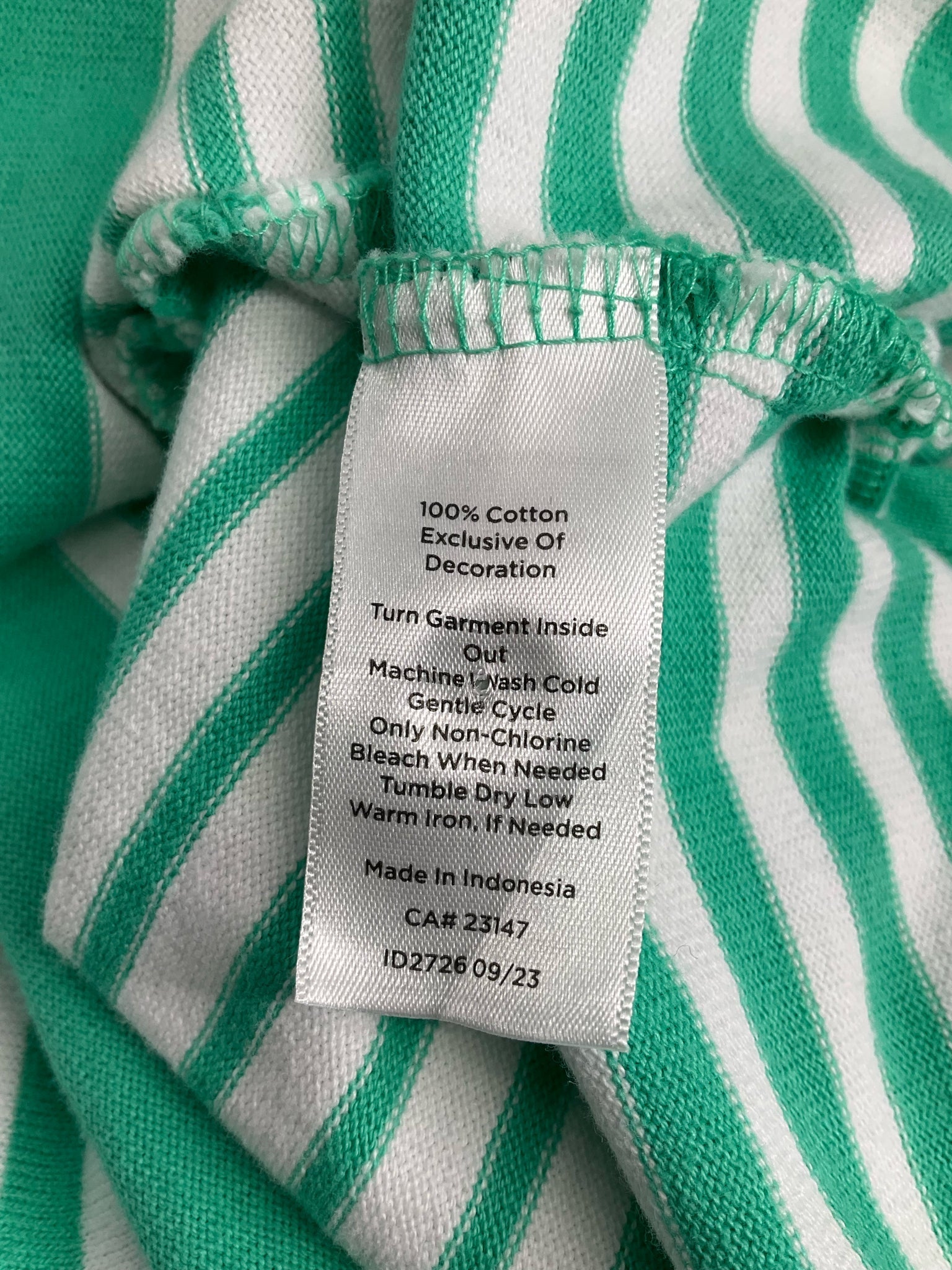 Talbots Green/White Stripe Pre-Owned Ladies Top - Size 3X