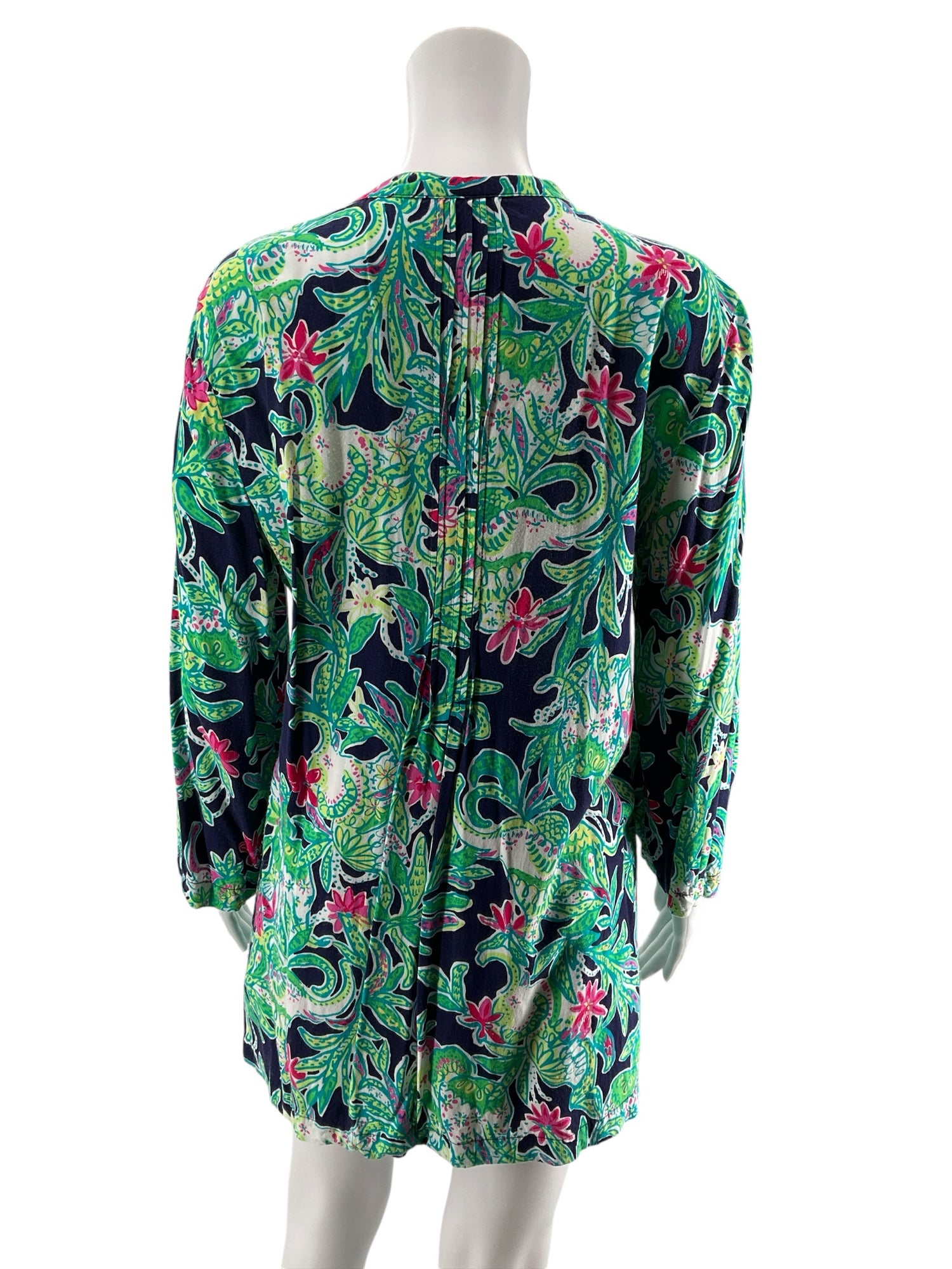 Lilly Pulitzer Size L navy/green/yellow/pink Pre-Owned Ladies Tops