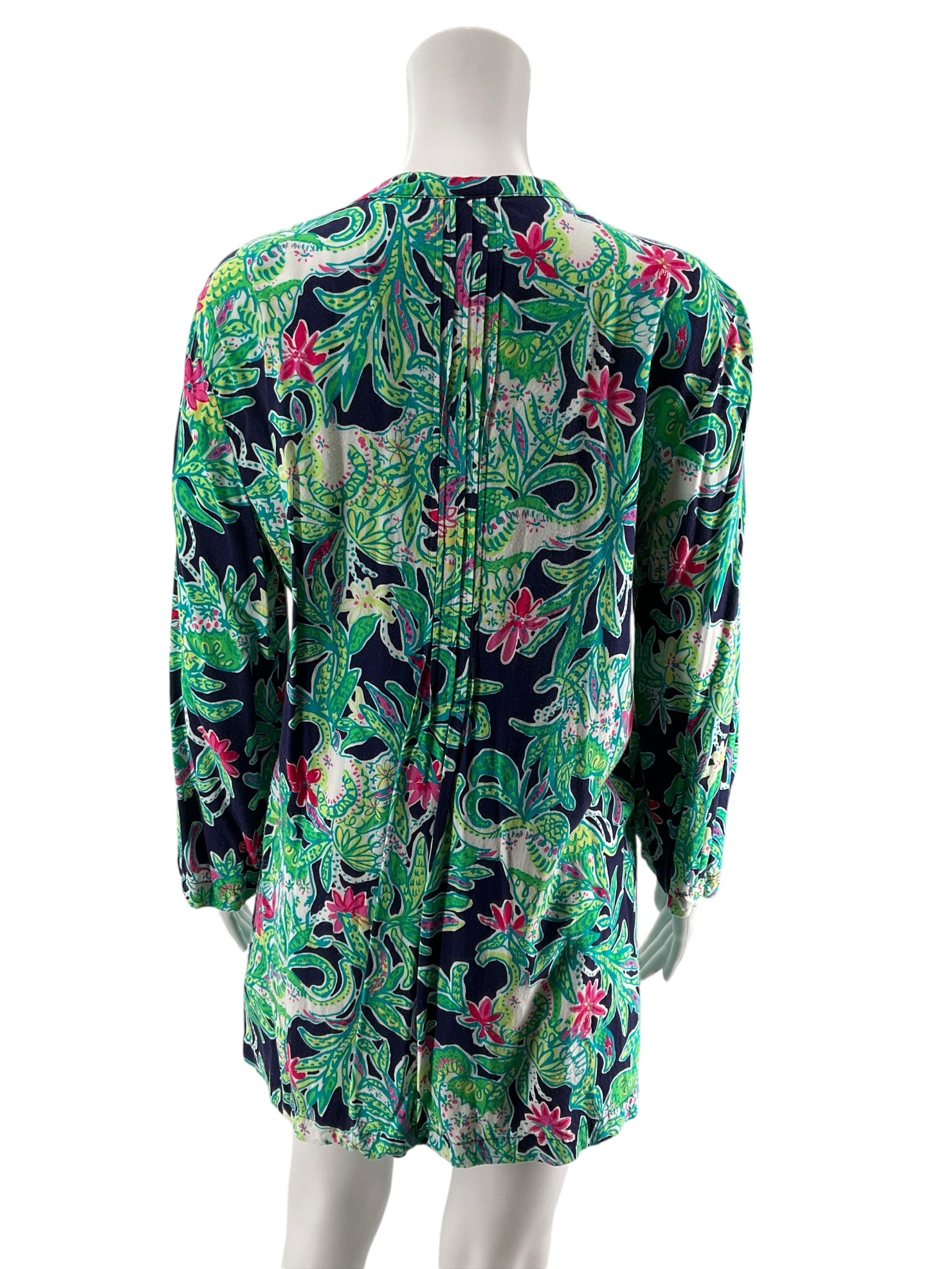 Lilly Pulitzer Size L navy/green/yellow/pink Pre-Owned Ladies Tops