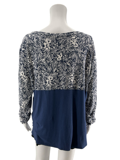 Lilly Pulitzer Size L navy/white Pre-Owned Ladies Tops