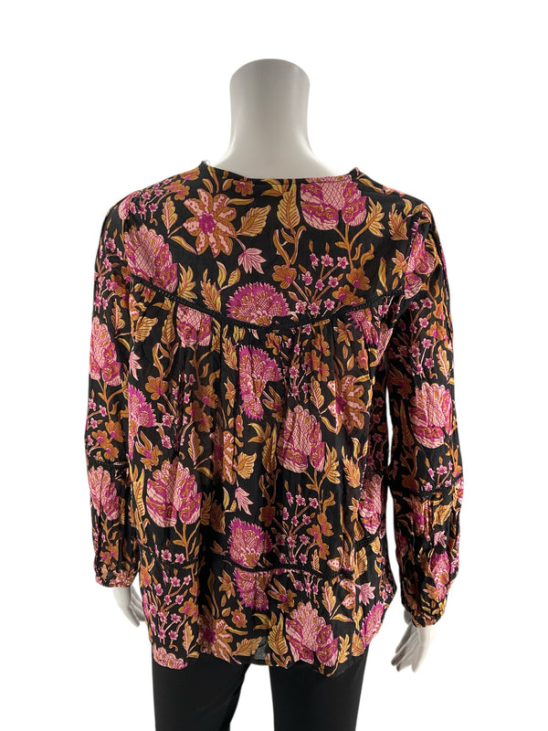 Rachel Zoe Purple/Mustard/Pink Print Pre-Owned Ladies Top - Size XS