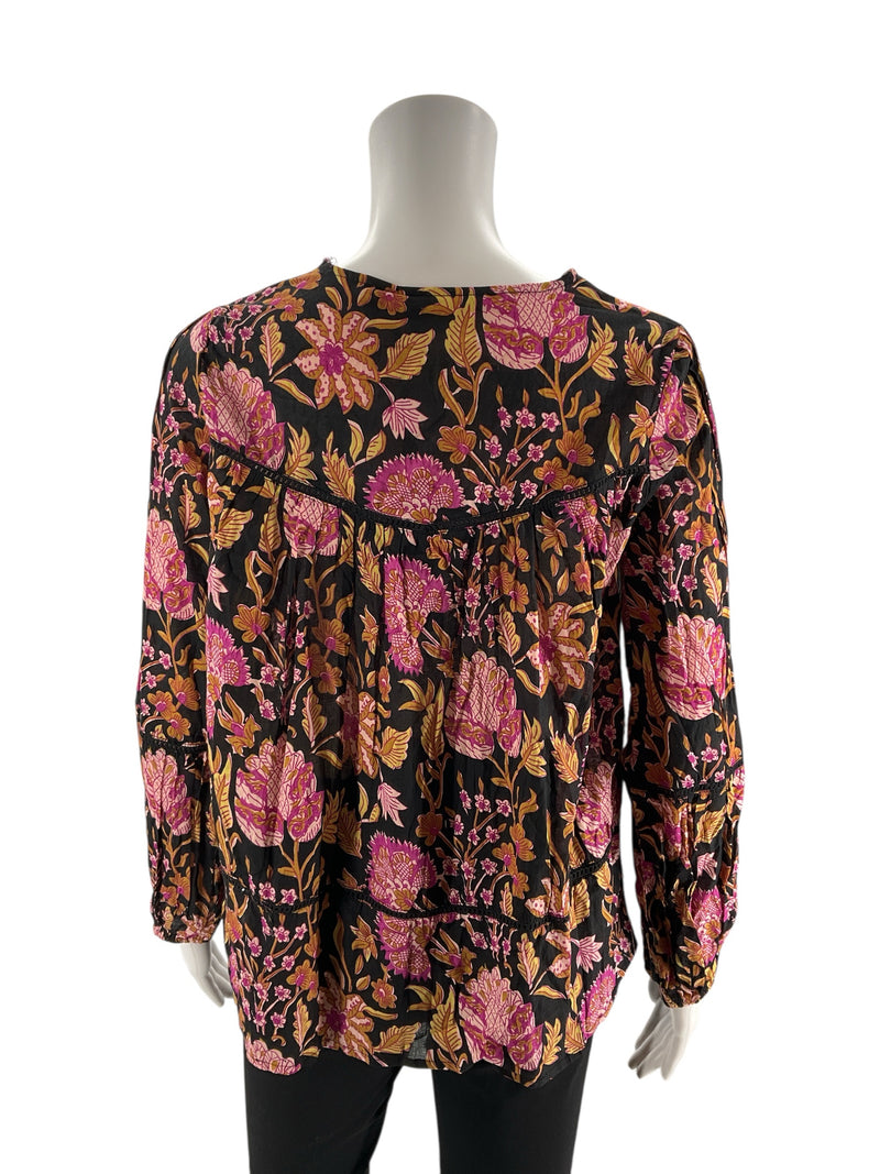 Rachel Zoe Purple/Mustard/Pink Print Pre-Owned Ladies Top - Size XS