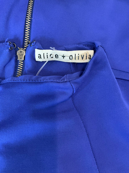 Alice + Olivia Jeri Ruched Scuba Bodycon Dress Royal Blue XS