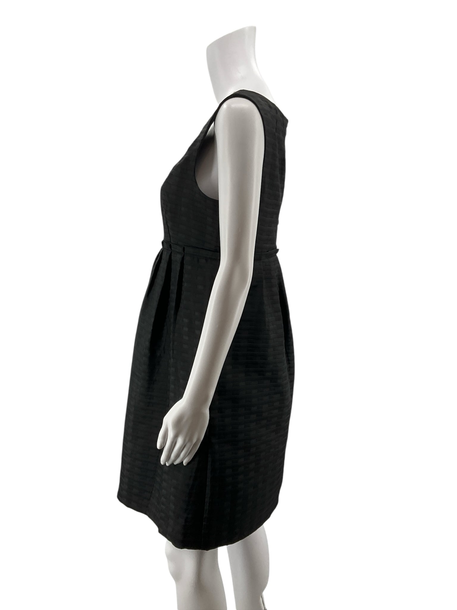 Max &amp; Cleo Jacquard Fit &amp; Flare Pleated Little Black Dress