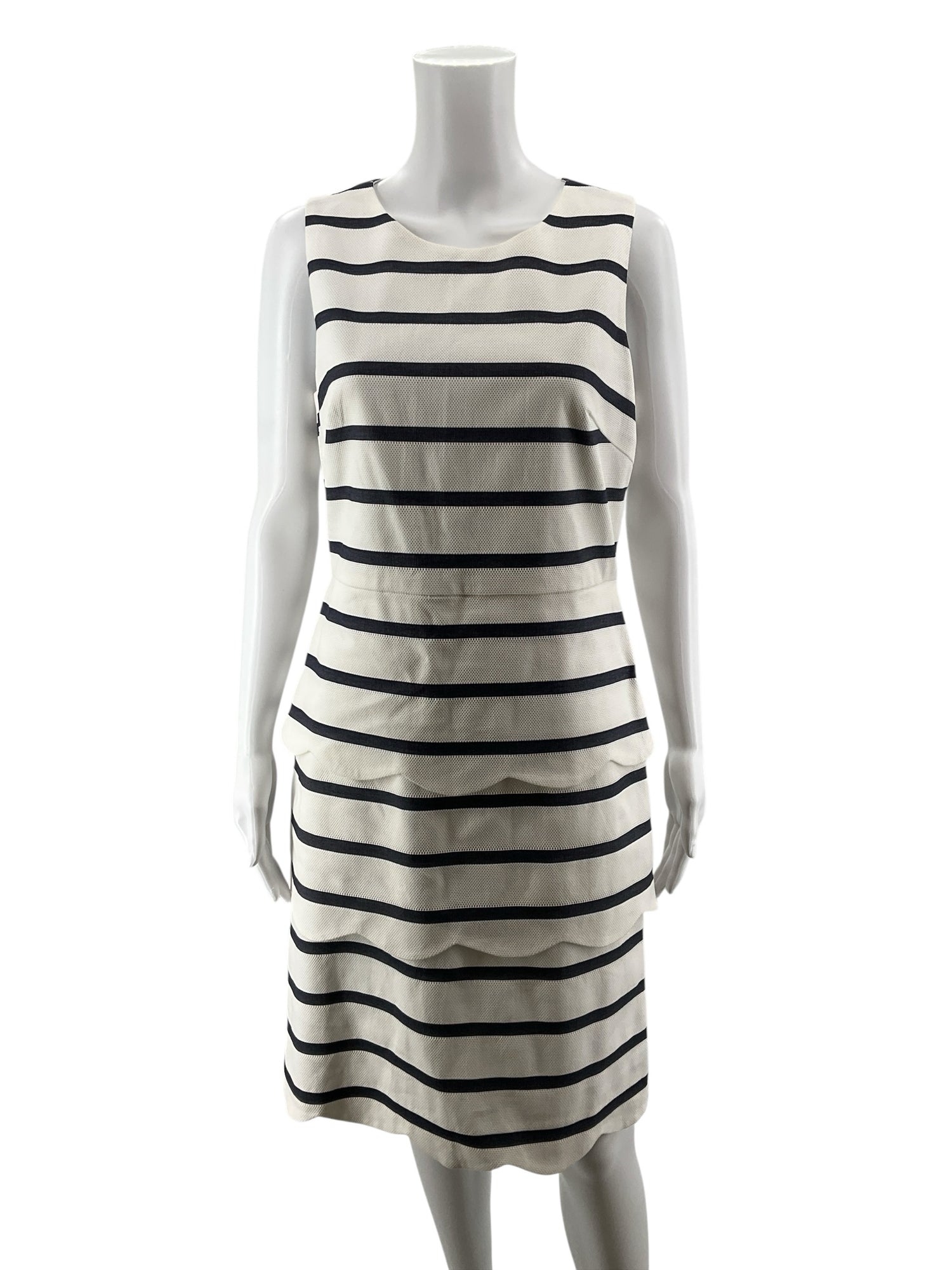 J.McLaughlin Navy &amp;amp; White Nautical Stripe Sleeveless Sheath Dress Size 8