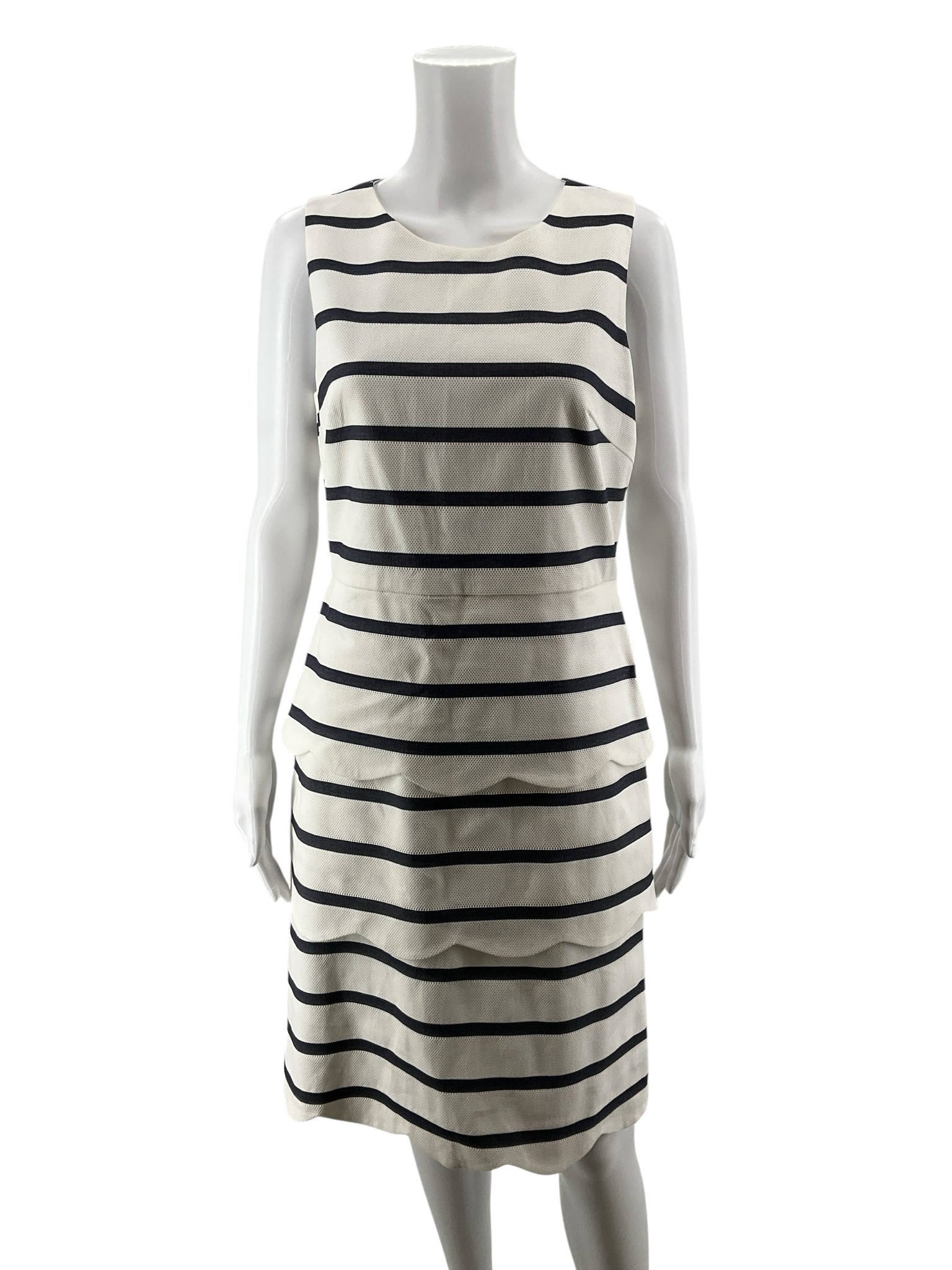 J.McLaughlin Navy &amp;amp; White Nautical Stripe Sleeveless Sheath Dress Size 8