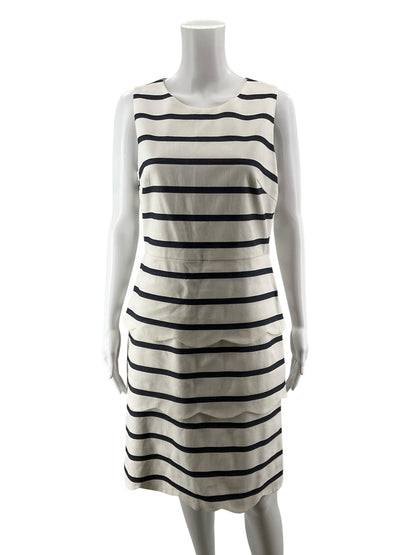 J.McLaughlin Navy &amp;amp; White Nautical Stripe Sleeveless Sheath Dress Size 8