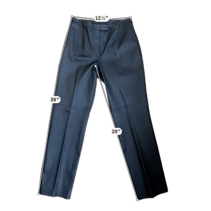 Massini Genuine Leather Straight Leg Pants Black Size 8