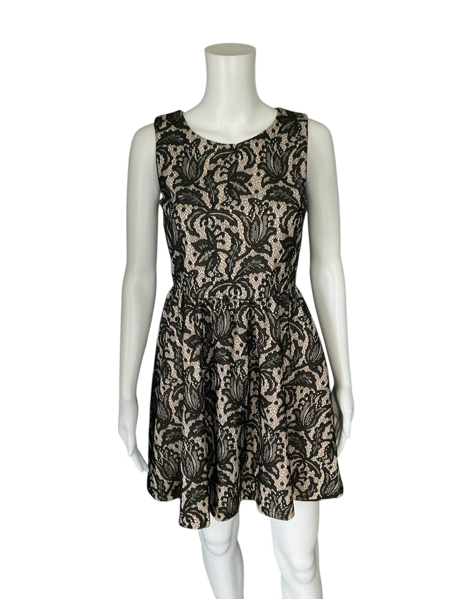 H&amp;M Tan/black Lace Pre-Owned Ladies Dress - Size Small