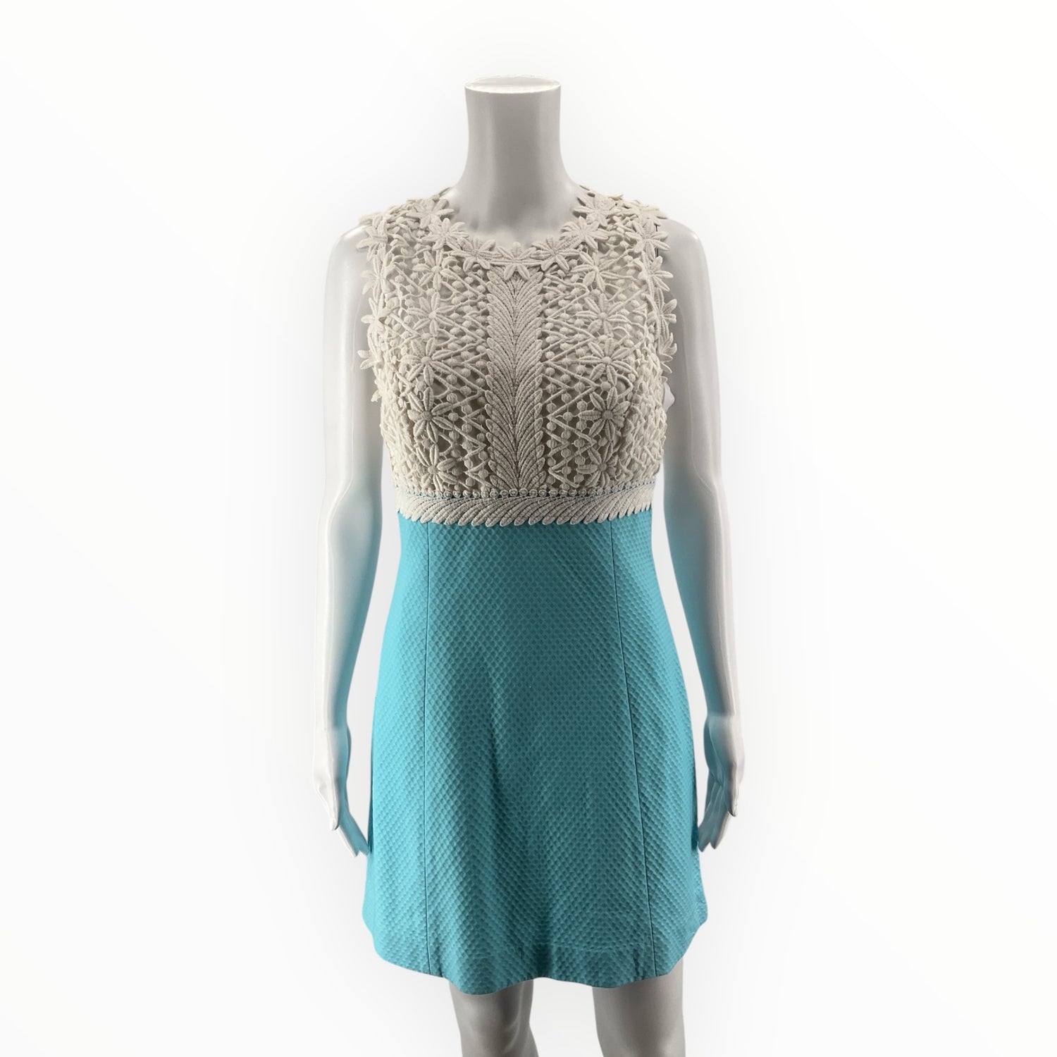 Lilly Pulitzer Adele Lace Bodice Dress Size 2 Resort White Aqua
