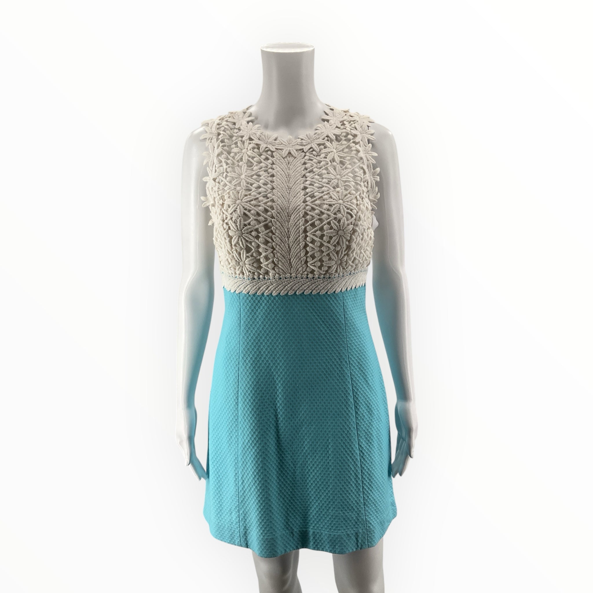 Lilly Pulitzer Adele Lace Bodice Dress Size 2 Resort White Aqua