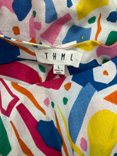 THML Multi Color Maxi Confetti Print Tie Shoulder Tiered Maxi Dress Size Large - Size L