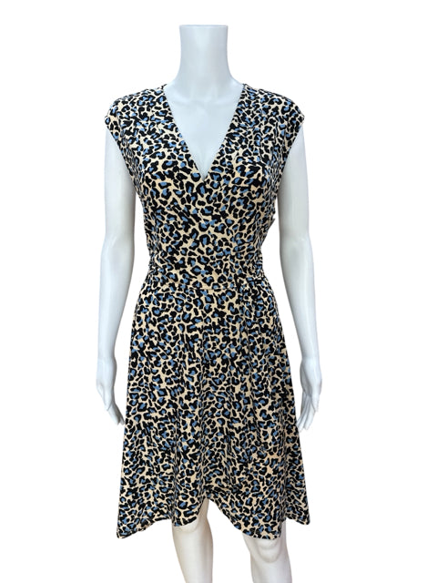 BCBGMAXAZRIA Animal Print Faux Wrap Jersey Dress Size Medium - ONLINE ONLY