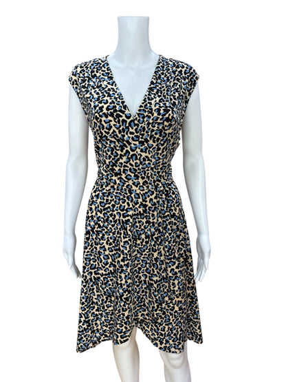 BCBGMAXAZRIA Animal Print Faux Wrap Jersey Dress Size Medium - ONLINE ONLY