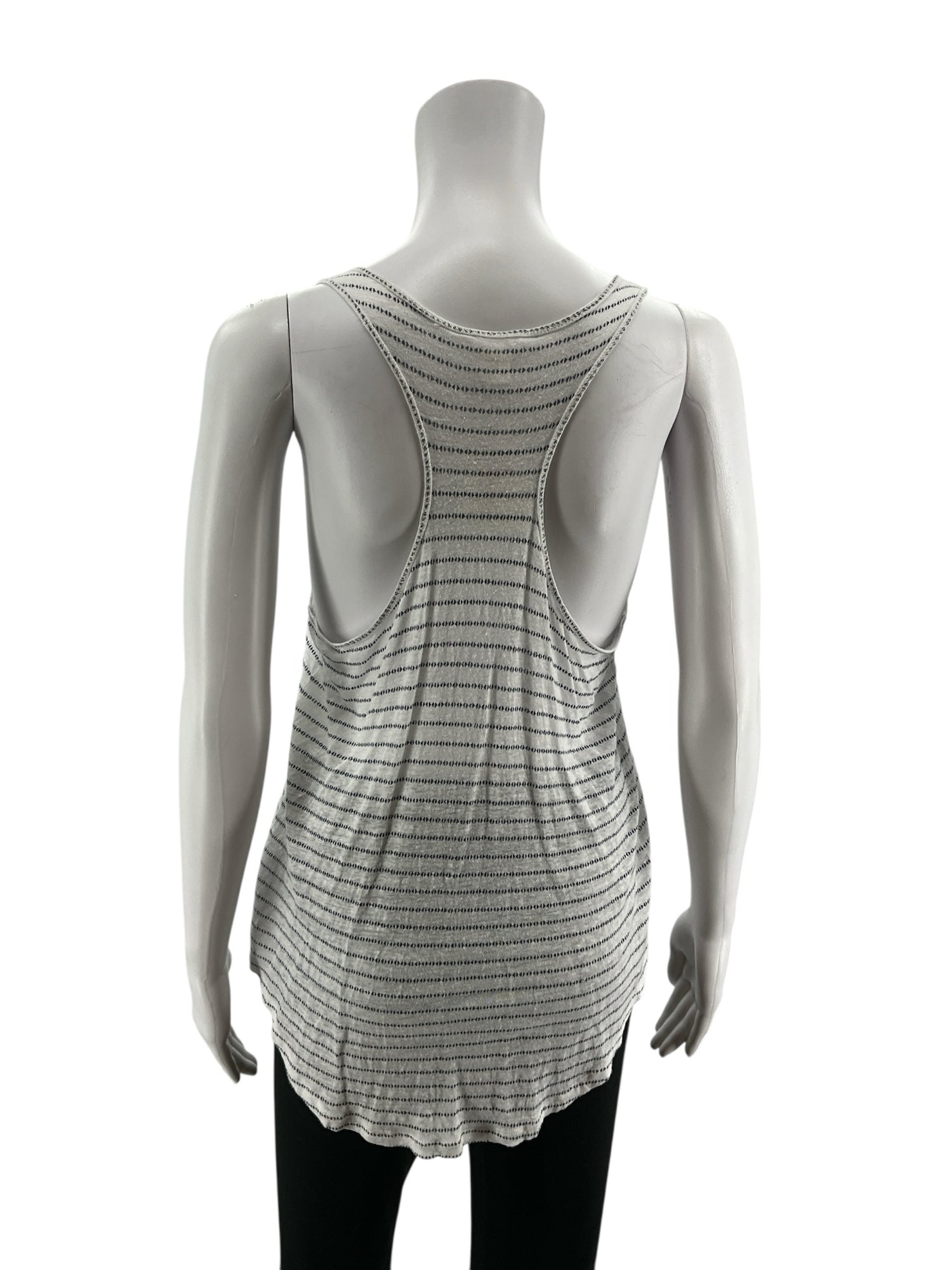 Caslon Linen Racerback Striped Tank Top Size XS