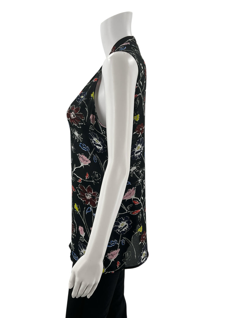 Violet & Claire Black/Multi Floral Pre-Owned Top - Size Medium
