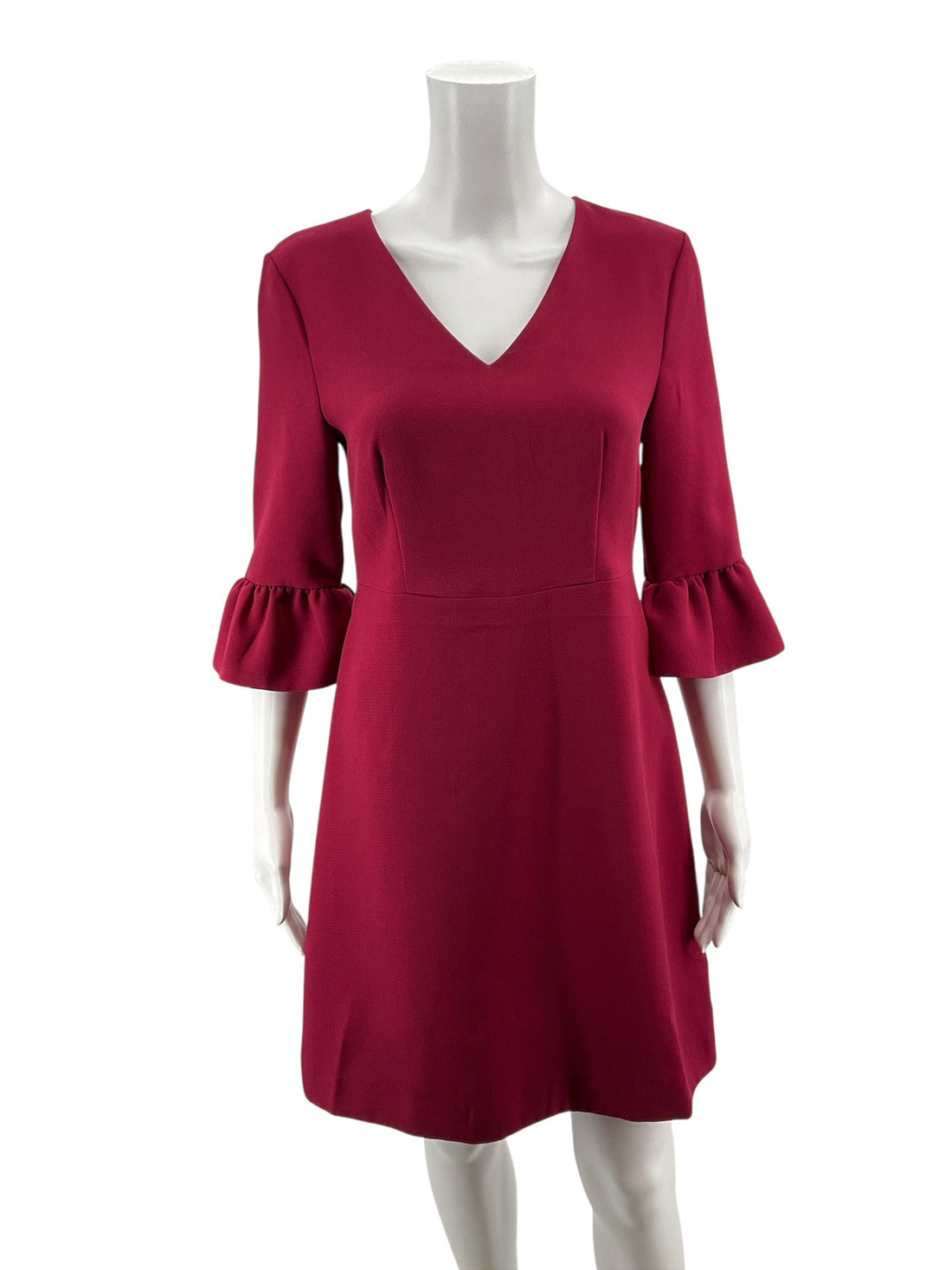 Draper James Burgundy Solid Pre-Owned Ladies Dress - Size 4