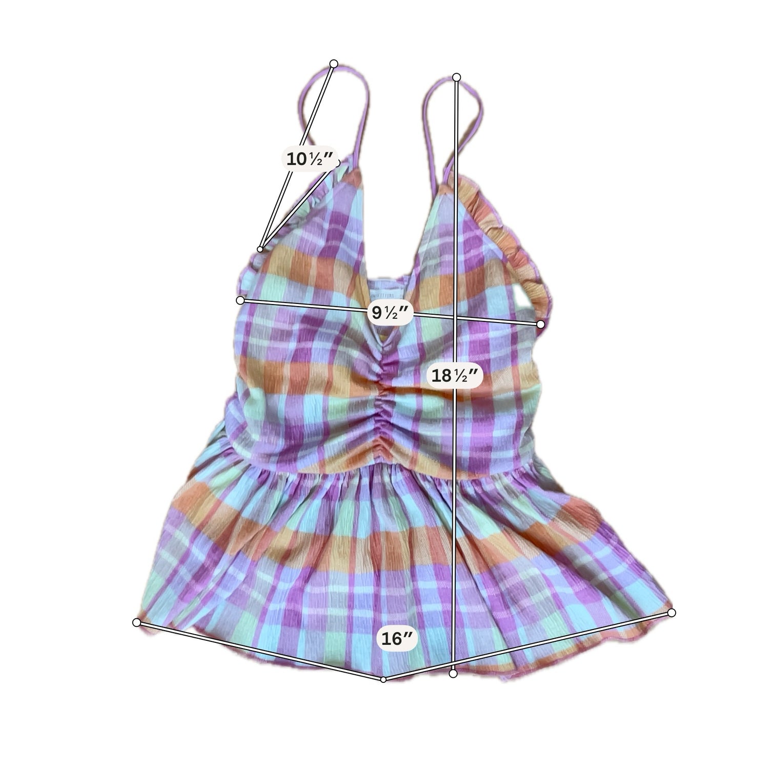 Urban Outfitters UO Plaid Peplum Cami Tank Top | Size XS