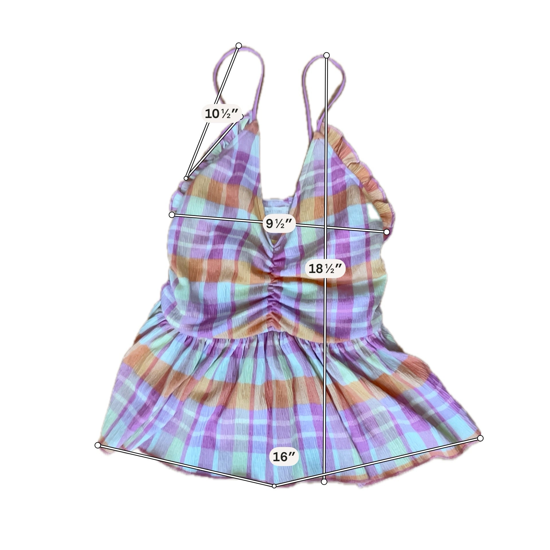 Urban Outfitters UO Plaid Peplum Cami Tank Top | Size XS