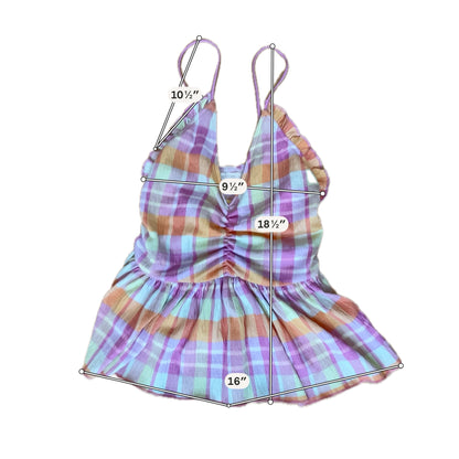 Urban Outfitters UO Plaid Peplum Cami Tank Top | Size XS