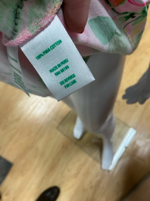 Lilly Pulitzer Pink/Multi Floral Pre-Owned Ladies Dress - Size Large