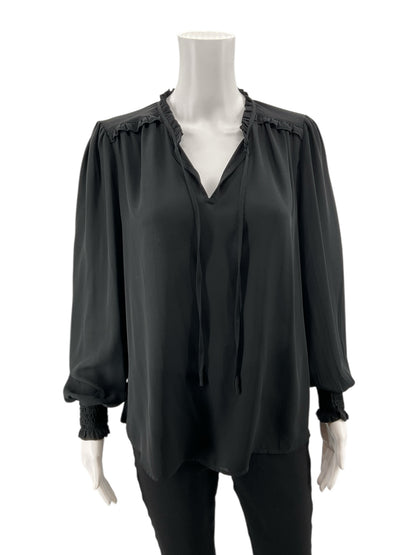 Loft Black Solid Pre-Owned Ladies Casual Top -  Size Medium Petite