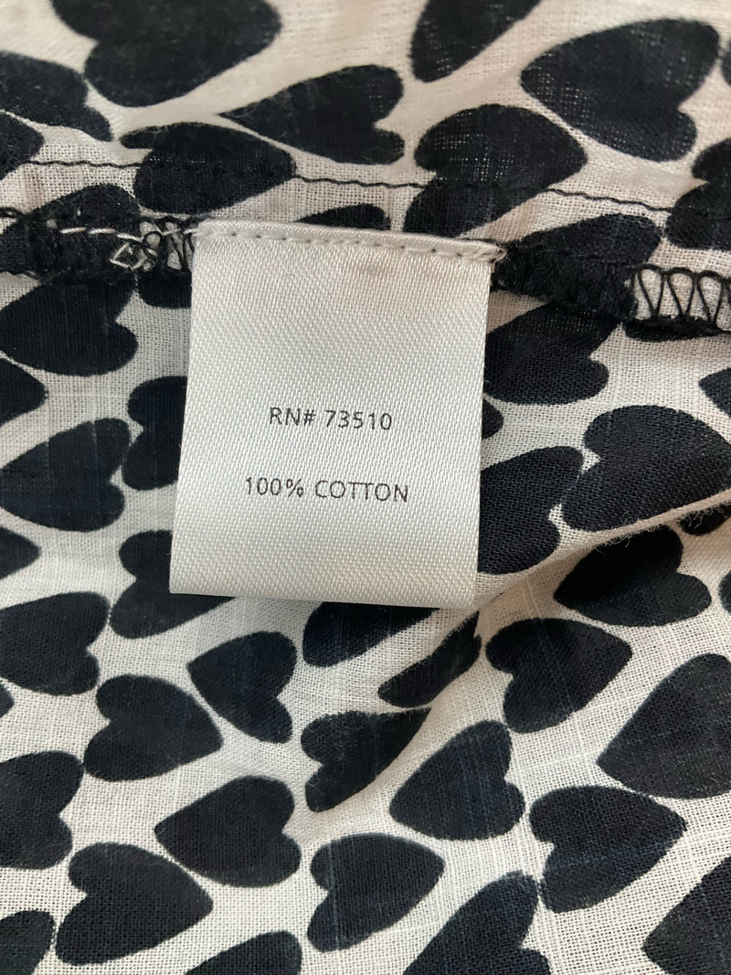 Ivy Jane White/Black Print Pre-Owned Ladies Top - Size Small