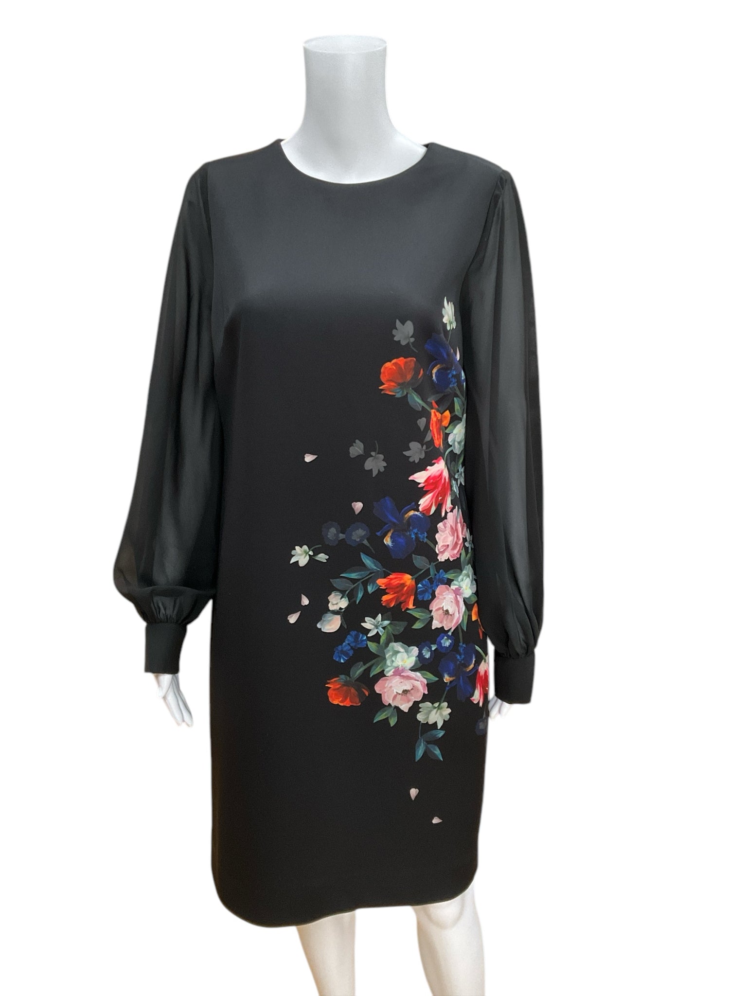 Ted Baker Black Floral Dress Size 6