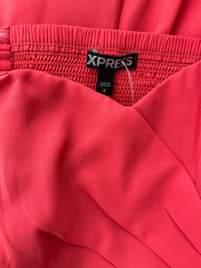 Express Coral Solid Pre-Owned Ladies Dress - Size 6
