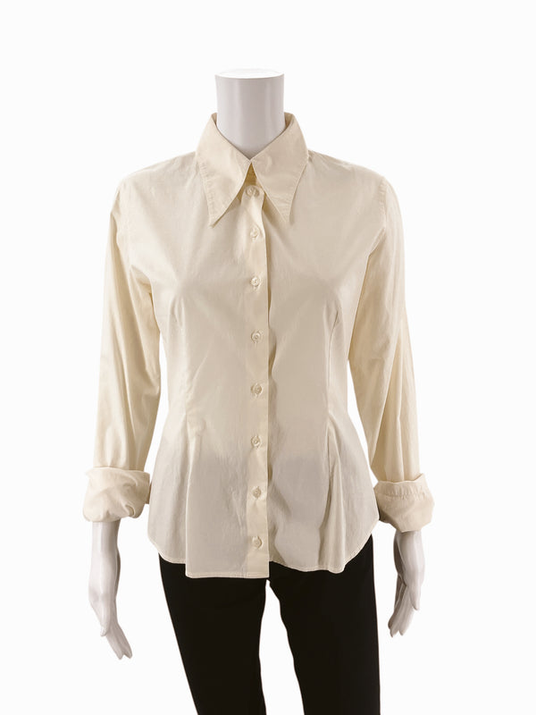 Anne Fontaine White Solid Pre-Owned Ladies Top - Size 2