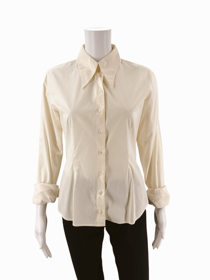 Anne Fontaine White Solid Pre-Owned Ladies Top - Size 2