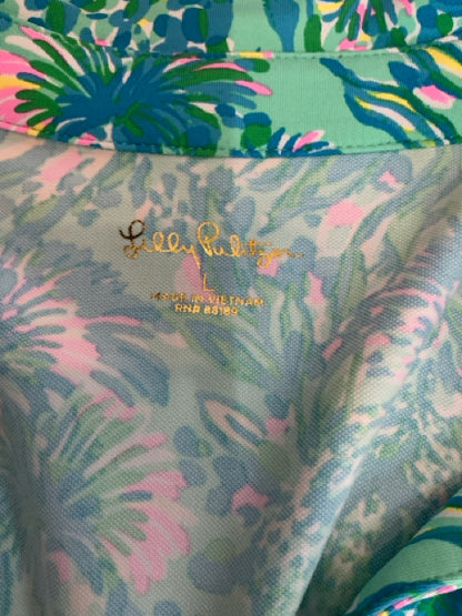 Lilly Pulitzer Sea View Button Down Shirt Multi Sink Or Swim Floral Print Size Large - ONLINE ONLY