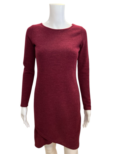 Beeson River Size S Maroon Heathered Consignment Ladies Dress