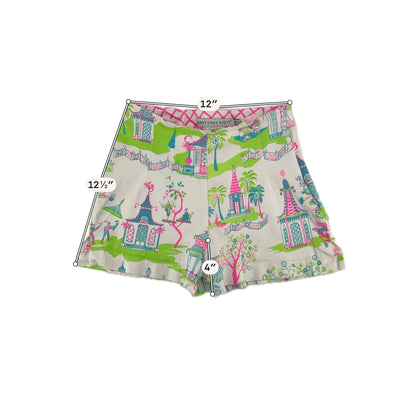 Gretchen Scott multi Shorts XS Slim Fit Chinoiserie Pagoda Print Shorts - Size XS