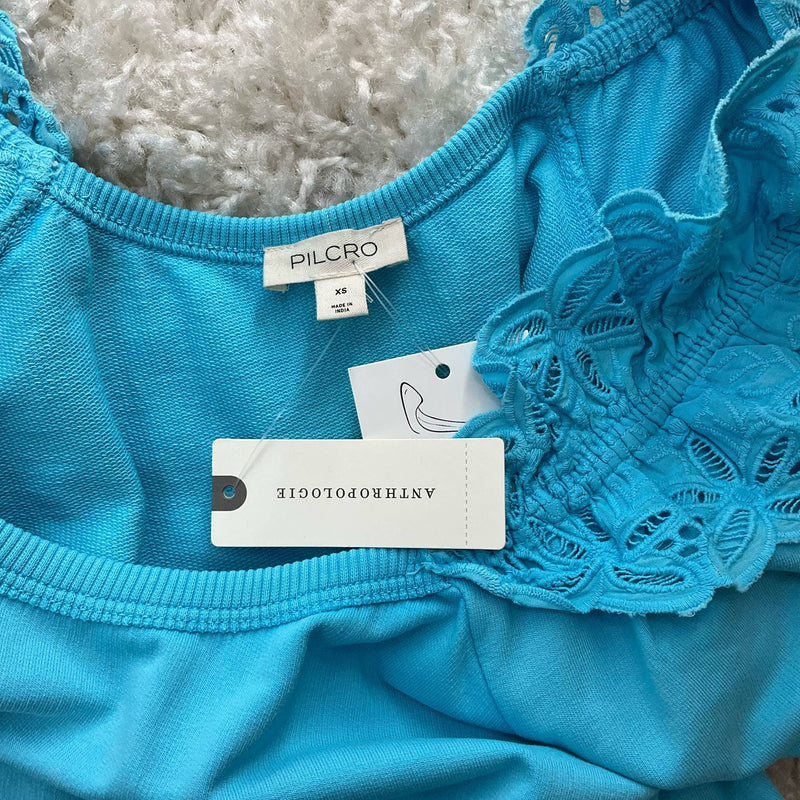 Pilcro Turquoise Lace Pre-Owned Ladies New with Tags Top - Size XS - Margaret’s Fine Consignment